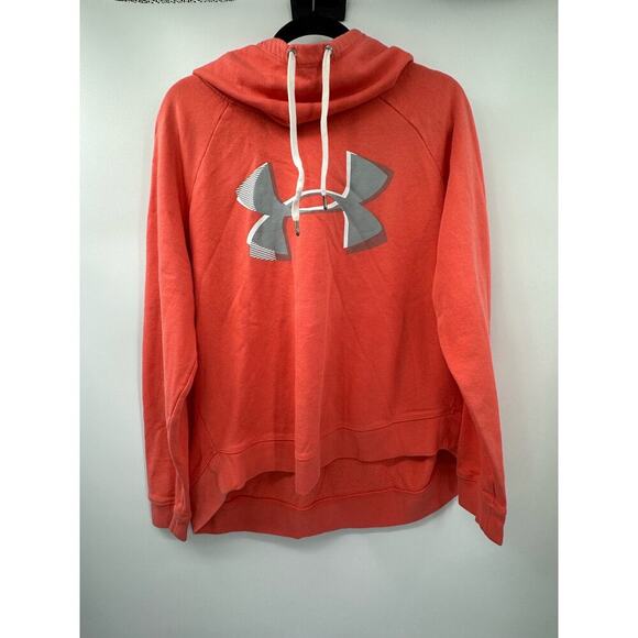 Under Armour Storm ColdGear Orange Pullover Hoodie Sweatshirt Wmns XL Loose Fit - Picture 5 of 5